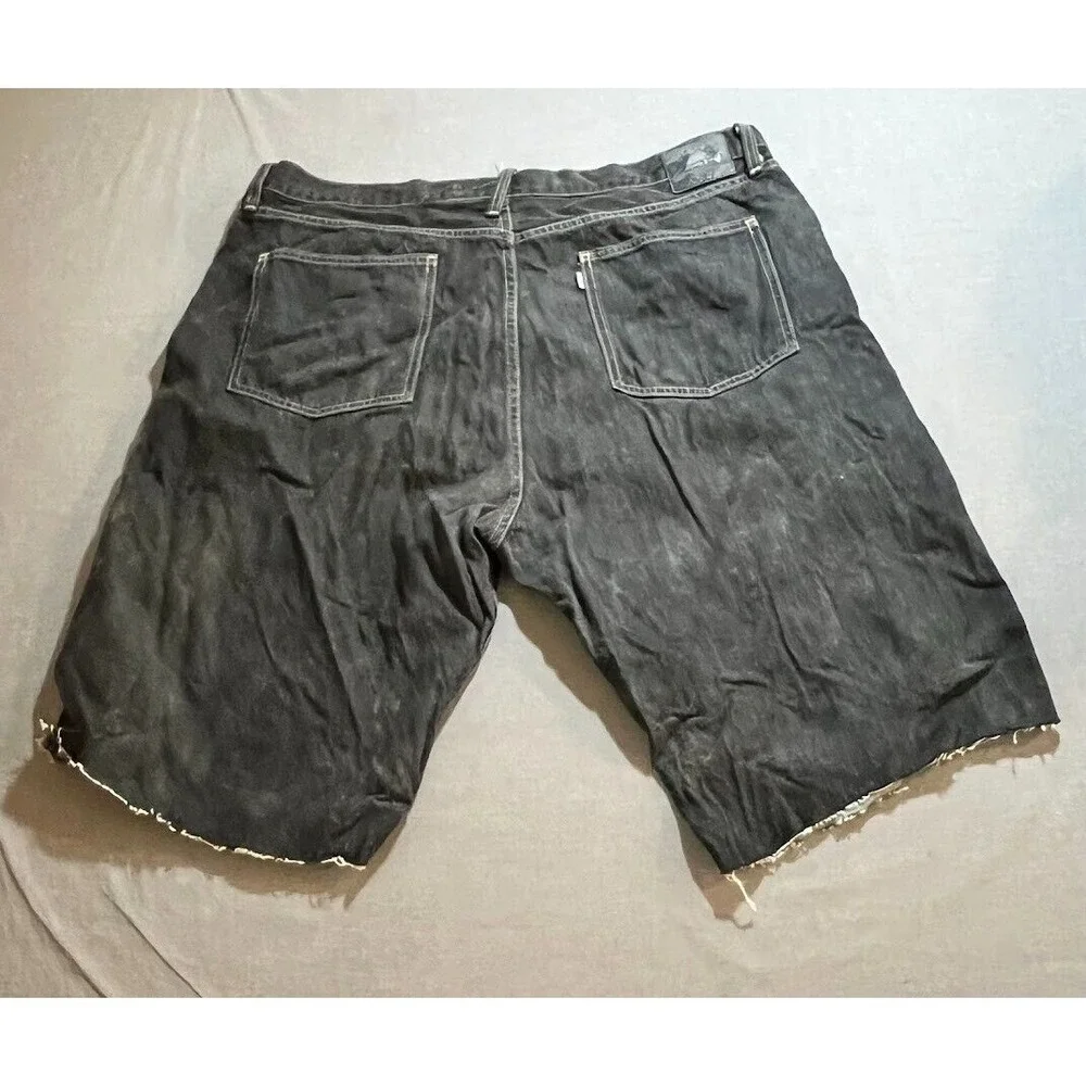 Levi's Silver Tabs Cut Off Shorts Mens 42‎ Black Denim Pocketed Zip Men.